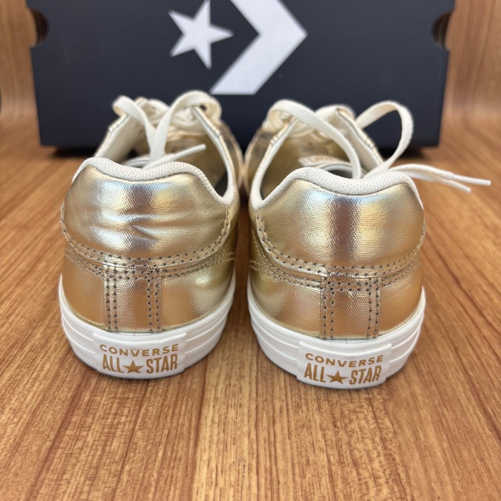 Converse CTAS Dainty Lucky Ox Womens 9.5 Gold Metallic Sneakers A15448C NEW - Picture 4 of 6